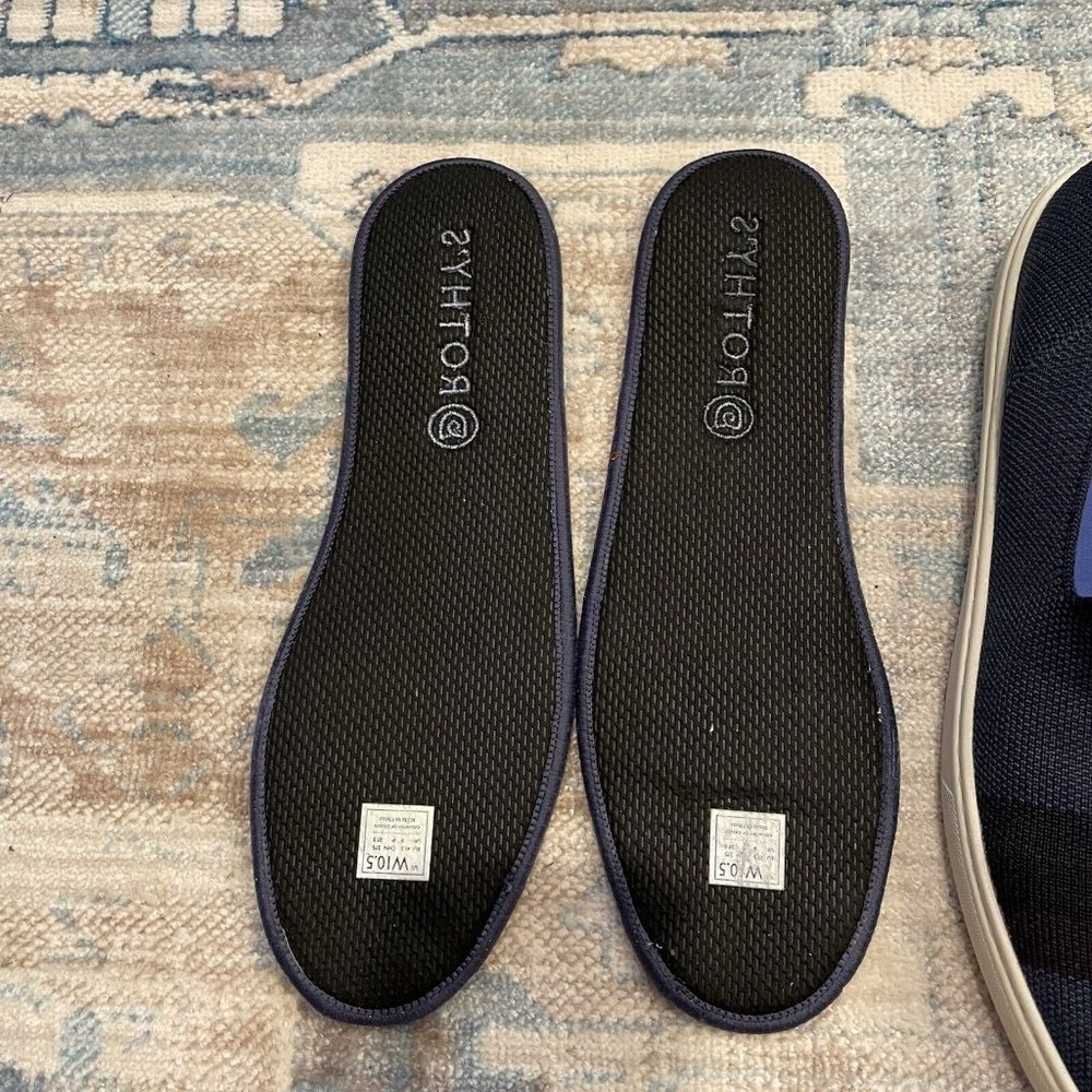 Rothy's Slip On Sneakers Night Stripe Womens US 10.5 Navy Sustainable Recycled - Picture 12 of 12